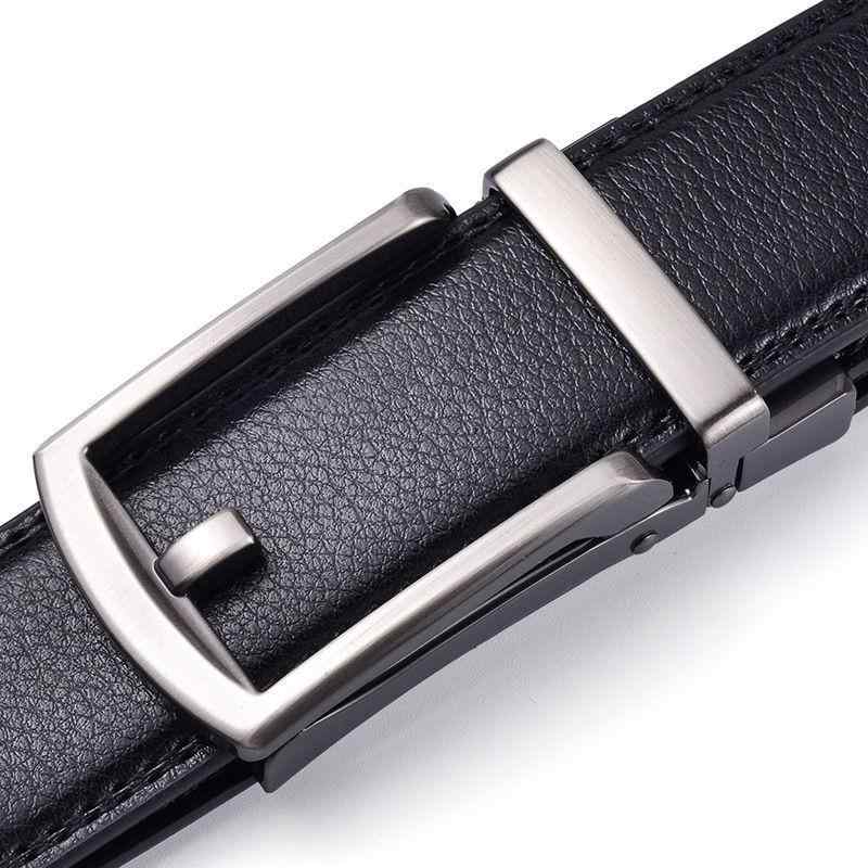 For Men - メンズ ベルト 牛革 二層牛皮 自動バックル ビジネス 偽針バックル ファッション 高級感 腰回り 普段使い 通勤用 ブラック ブラウン 調整可能 耐久性 軽量 スタイリッシュ