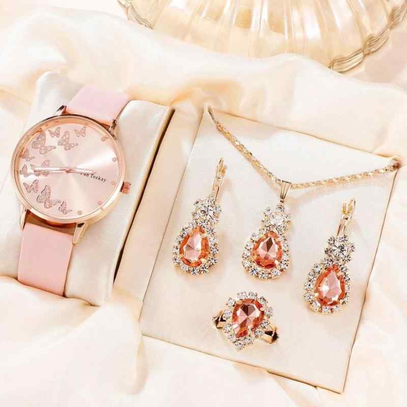 Women's Jewelry Set - Fashion Accessories - Wristwatch, Earrings, Necklace, Bracelet, Ring - Lightweight, Delicate, Stylish, Everyday Wear - Silver, Gold - Basic Coordination