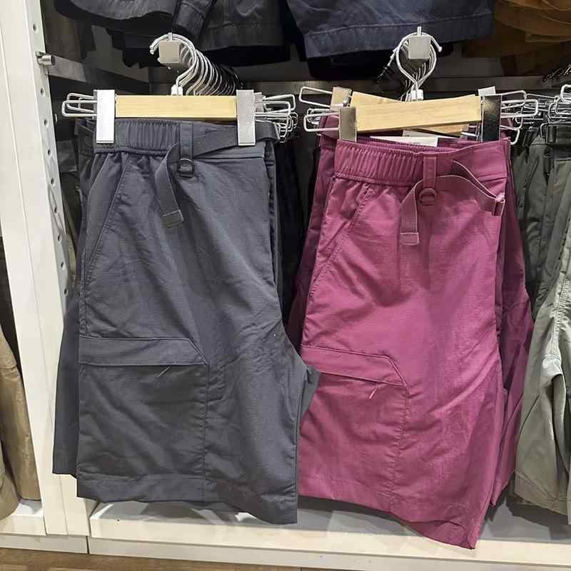 レディース メンズ ナイロン ショーツ ハーフパンツ キャンプ ハイキング 防滴 防水 軽量 伸縮性 吸湿速乾 通勤 普段使い アウトドア 春夏 秋冬 ブラック グレー