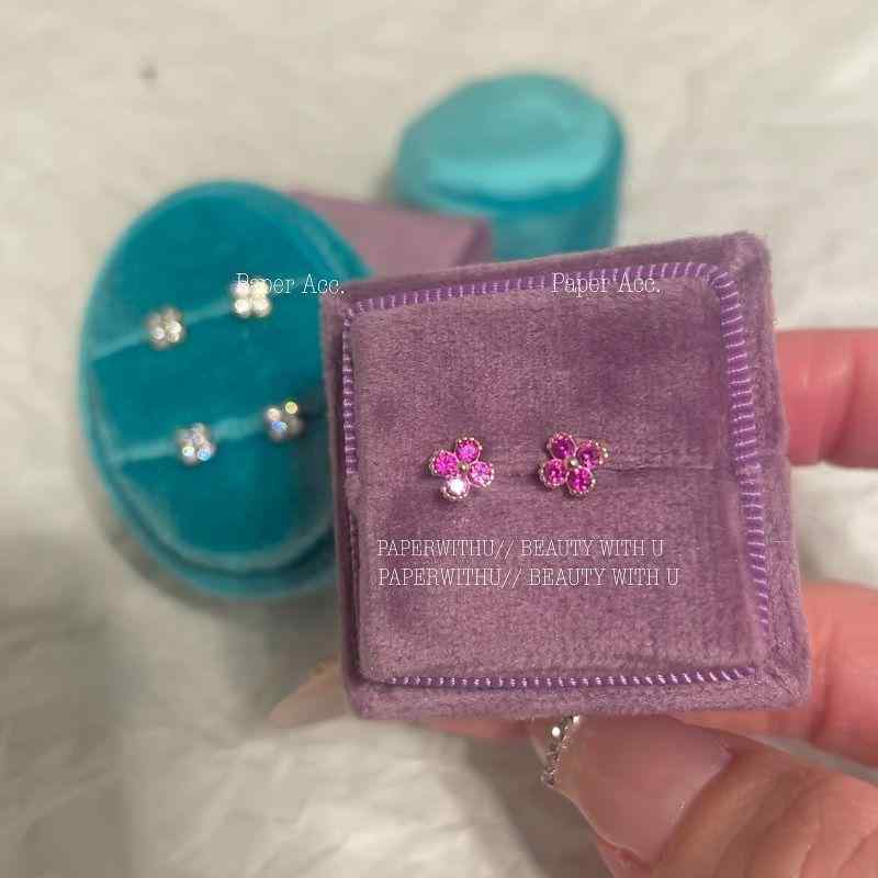 Rakuten - イヤリング ピアス セット ミニ 小花 ピンク系 ジルコニア フラワー デザイン キラキラ 光沢 耳飾り 女性用 かわいい アクセサリー 普段使い 軽量 華奢 細工 ジュエリー ファッション アイテム ゴールド調 輝き