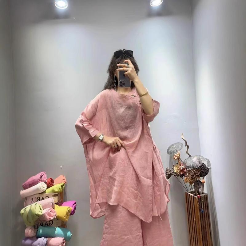 樂天商城 - 春夏 女性用 麻 シャツ トップス 純色 斜め襟 盤ボタン ルーズフィット 軽量 通気性 吸湿速乾 カジュアル 普段使い シンプル スタイリッシュ