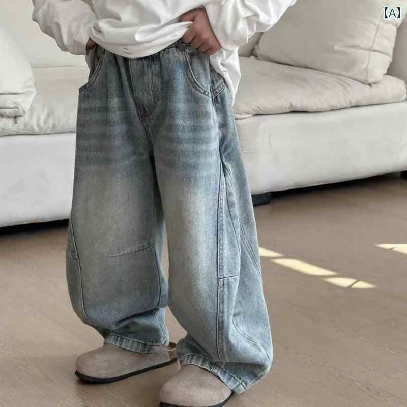 男の子 デニムパンツ 春夏 子供用 ズボン 男児 ゆったり かっこいい 切り替え レジ...