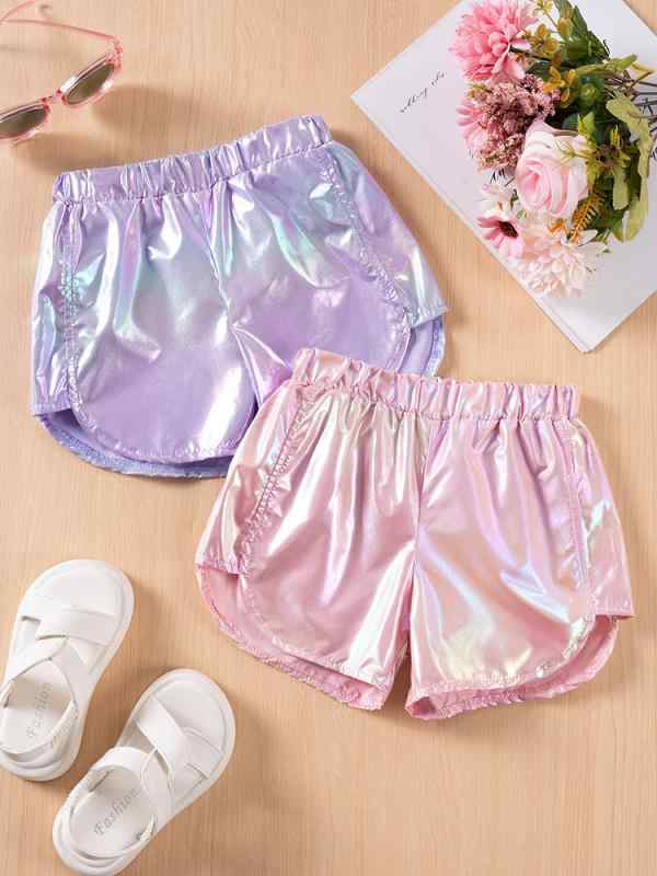 女児 夏用 ファッション カラフル ショートパンツ 2点セット 子供 スポーツ…