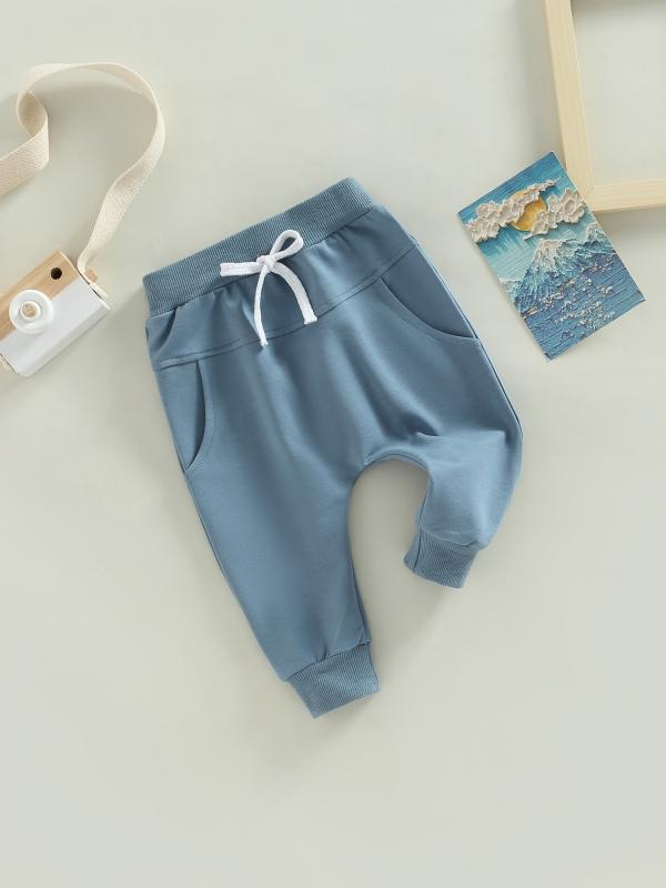 Long-Trousers, Trousers - 男児パンツ 子供用 男の子 春夏 秋冬 通年 ベビー 長ズボン 純色 シンプル 綿素材 伸縮性 軽量 普段使い 遊び着 動きやすい ストレートシルエット ネイビー グレー ベージュ カジュアル