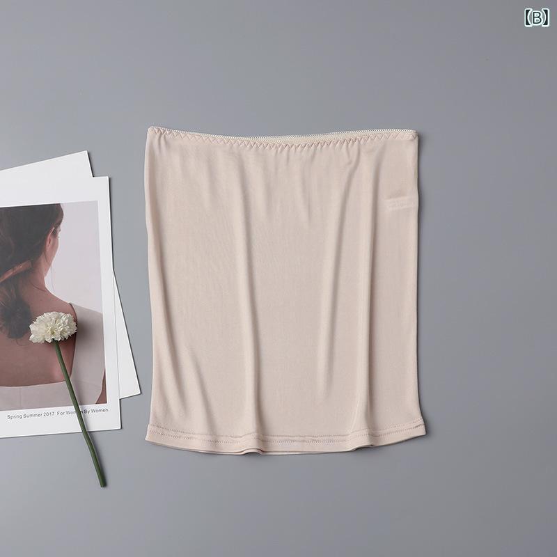 半身スカート 女性用 桑蚕絲 透け防止 ボディ...の紹介画像3