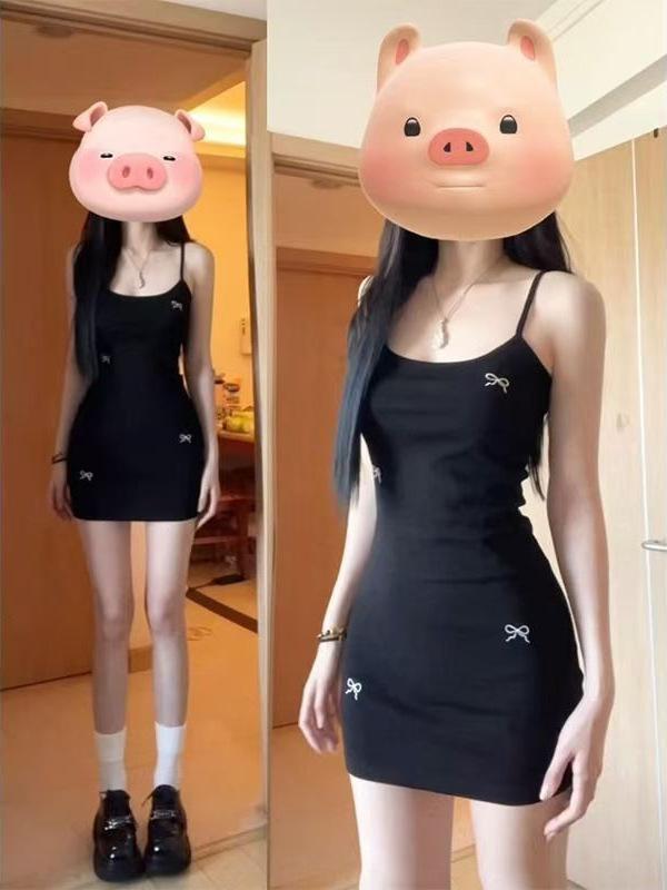 樂天商城 - ワンピース レディース 吊り紐 ブラック ミニ丈 夏 春夏 スリムフィット かわいい 蝶結び セクシー 切り替え 接触冷感 再生繊維 軽量 通勤用 普段使い アウトドア ピンク系 アイボリー ビッグシルエット Vネック 吸湿速乾 伸縮性