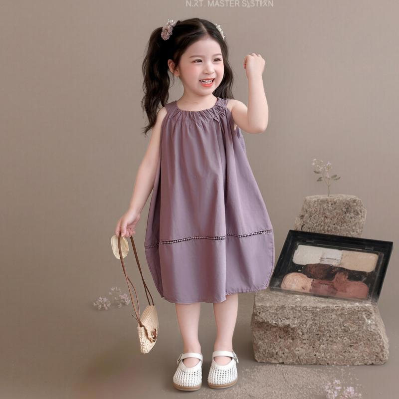 ワンピース キッズ 女の子 子供服 ノースリーブ 純綿 コットン 薄手 かわいい 洋服...