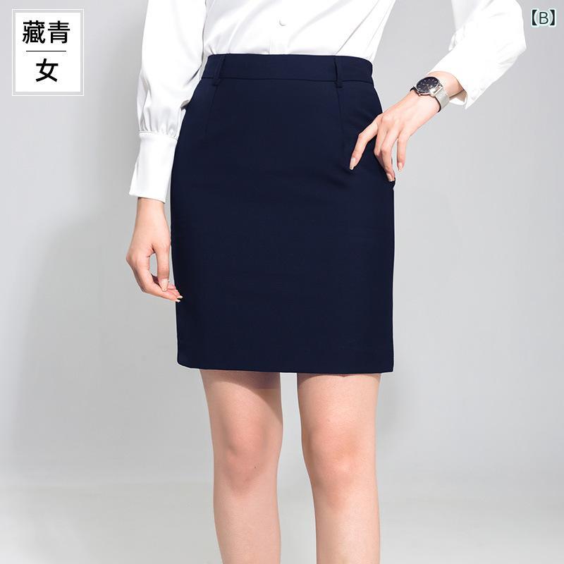 スカート 女性用 春夏 仕事用 膝丈 包み タイト 膝上 ヒップカバー ビジネス スーツ 合わせ コットン ストレッチ 軽量 通勤 普段使い ブラック ネイビー グレー 膝丈スカート タイトスカート 膝上スカート riverpaddy-11444695 リバーパディ サンプル画像2
