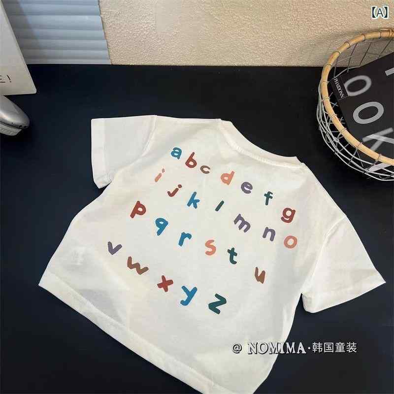 Cardigans - 子供服 男の子 女の子 短袖 Tシャツ トップス 子供用 ベビー用 春夏 夏 丸首 インナー 半袖 綿素材 吸湿速乾 印花 英文字母 プリント 洋気 カジュアル 普段使い 軽量 伸縮性 通園 通学 部屋着 ラウンドネック