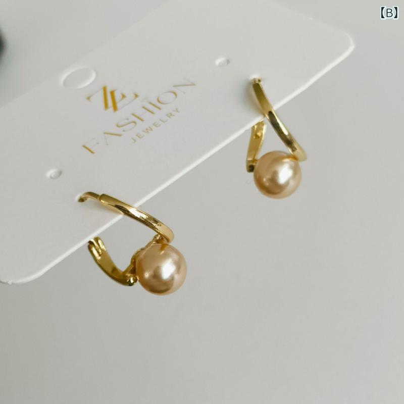 リバーパディのピアス イヤリング シンプル 優しい パール 高級感 ベーシック パール 耳飾り 軽量 華奢 シルバー加工 普段使い かわいい 女性用 アクセサリー｜アングル3