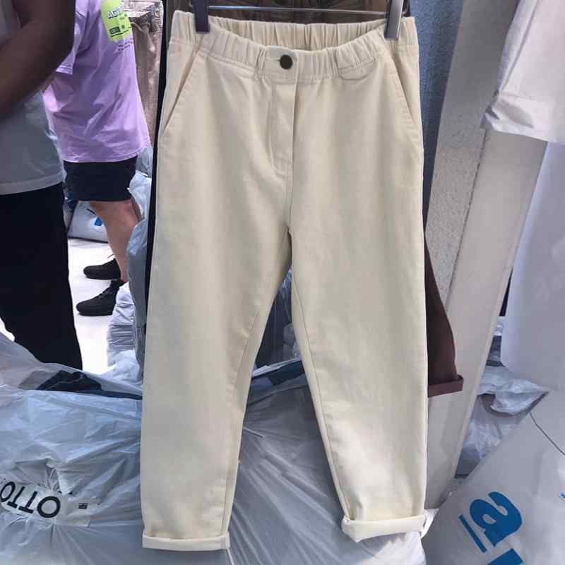 Other - レディース 春夏 コットン 混紡 快適 ストレッチ ロングパンツ 百搭 スリム フィット ストレート シルエット イージー ウエスト ワイド レッグ コットンパンツ カジュアル 普段使い 軽量 吸湿速乾 通勤 通学 部屋着
