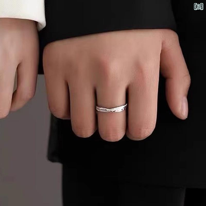 カップル 指輪 ペアリング 男女用 シンプル 軽量 高級感 ユニーク シルバー リング...