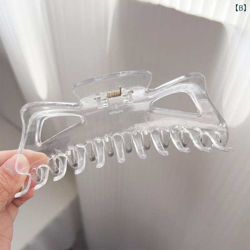 ヘアアクセサリー 女性用 大型 14cm 抓り クリップ 髪 後頭部 シャーククリップ シ...