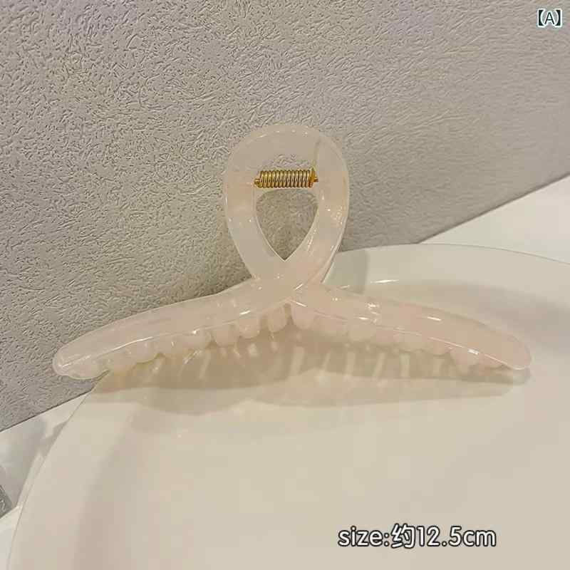 乐天商城 - ヘアアクセサリー 女性用 大型サメ型 ディスク ヘアクリップ シンプル 後頭部 掴む クリップ 多毛量 気質 ヘッドアクセサリー ヘアカチューシャ 強力固定 軽量 普段使い