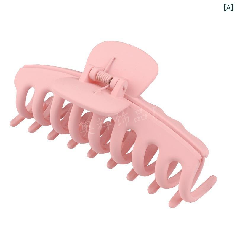 ヘアアクセサリー 女性用 大型 マット加工 プラスチック 髪留め 爪型 ヘアクリップ...