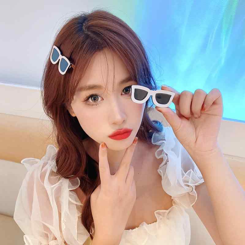 乐天商城 - ヘアアクセサリー かわいい 少女心 ヘアクリップ バングクリップ 鴨嘴クリップ ゴーグル ファッション ヘアピン かわいいデザイン 軽量 プラスチック素材 ピンク系 ブラック 通勤用 普段使い 春夏 秋冬