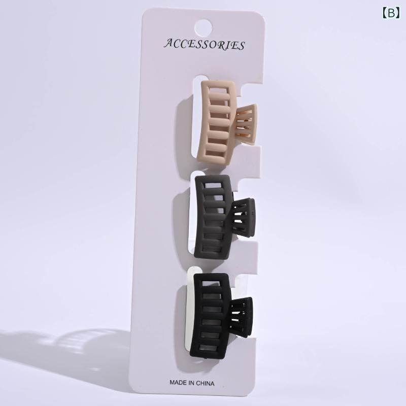 リバーパディのヘアクリップ 女性用 小型 4cm チェック柄 方形 後頭部 ハーフアップ サイド トップ シンプル 軽量 日常使い かわいい アクセサリー 髪飾り 固定 スタイリング｜アングル2