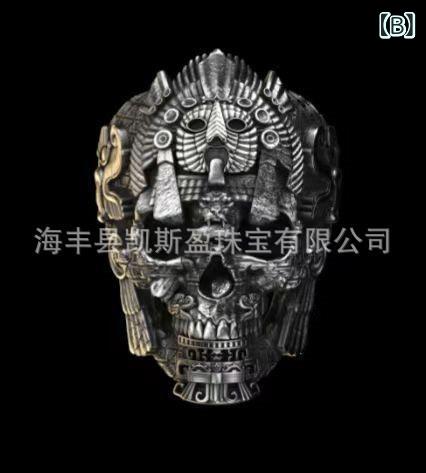 メンズ 指輪 金属 骷髅頭 復古 スタイル アイテム シルバー 加工 ラフ 雰囲気 普段...