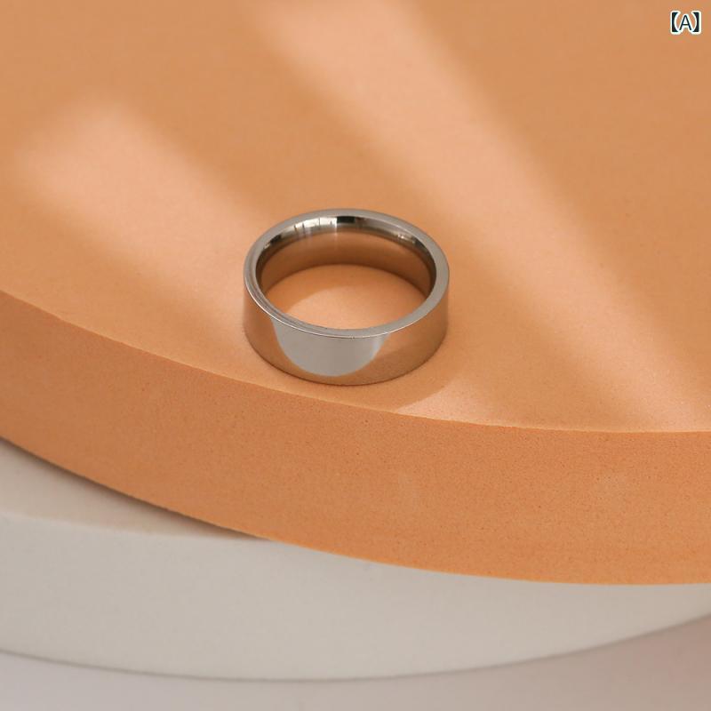 指輪 メンズ ステンレス チタン シンプル 光沢 光面 ファッション アクセサリー ラ...