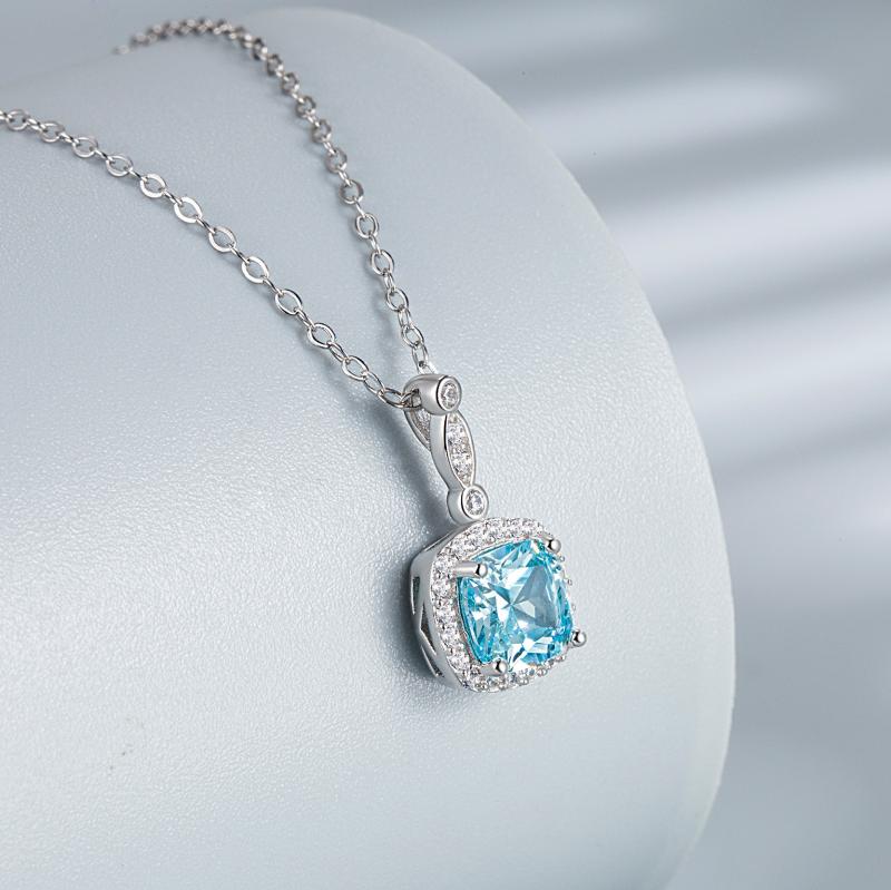 Women's 925 Sterling Silver Jewelry Set: Necklace, Earrings, Ring, Ocean Blue Star Motif, Simple, Delicate, Everyday Wear, Gift, Round Cut, Polished, Hypoallergenic, Slim Chain, Stud, Band, Elegant Set