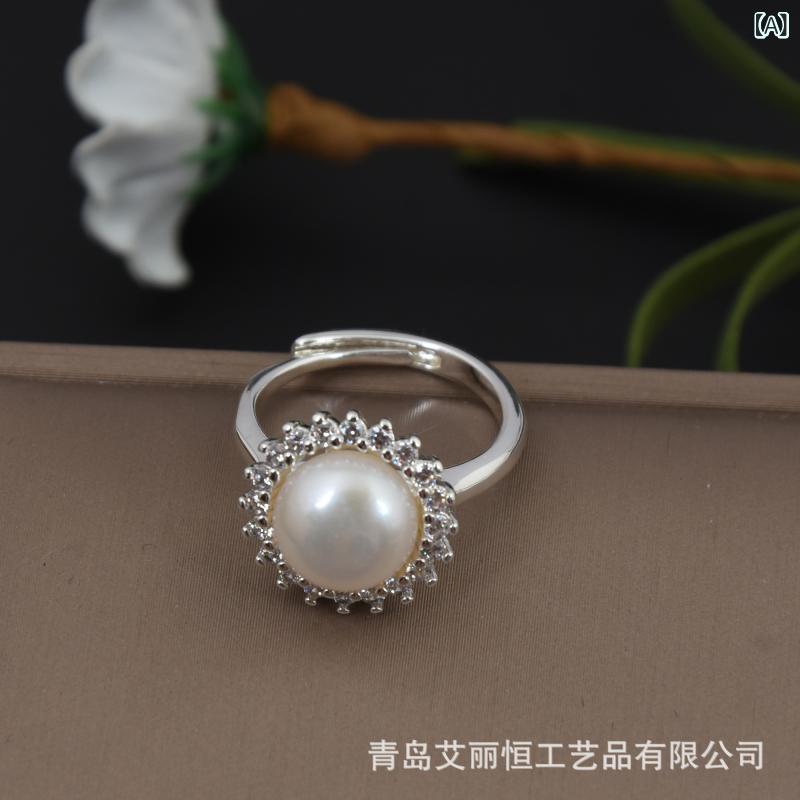Blue - ネックレス イヤリング ブレスレット セット 女性用 春夏 天然淡水パール シンプル シルバー アクセサリー ファッション 普段使い 軽量 輝き 高級感 ピンク系 アイボリー カジュアルスタイル