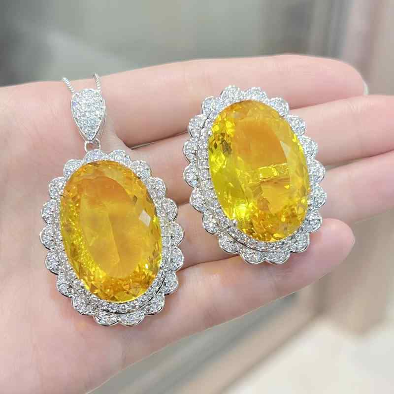 ネックレス ペンダント 指輪 セット 鳥の巣カット 楕円形 大粒 開口 モルガナイト ピンク キラキラ アクセサリー レイヤード ジュエリー 女性用 華やか ファッション ロマンティック スタイル