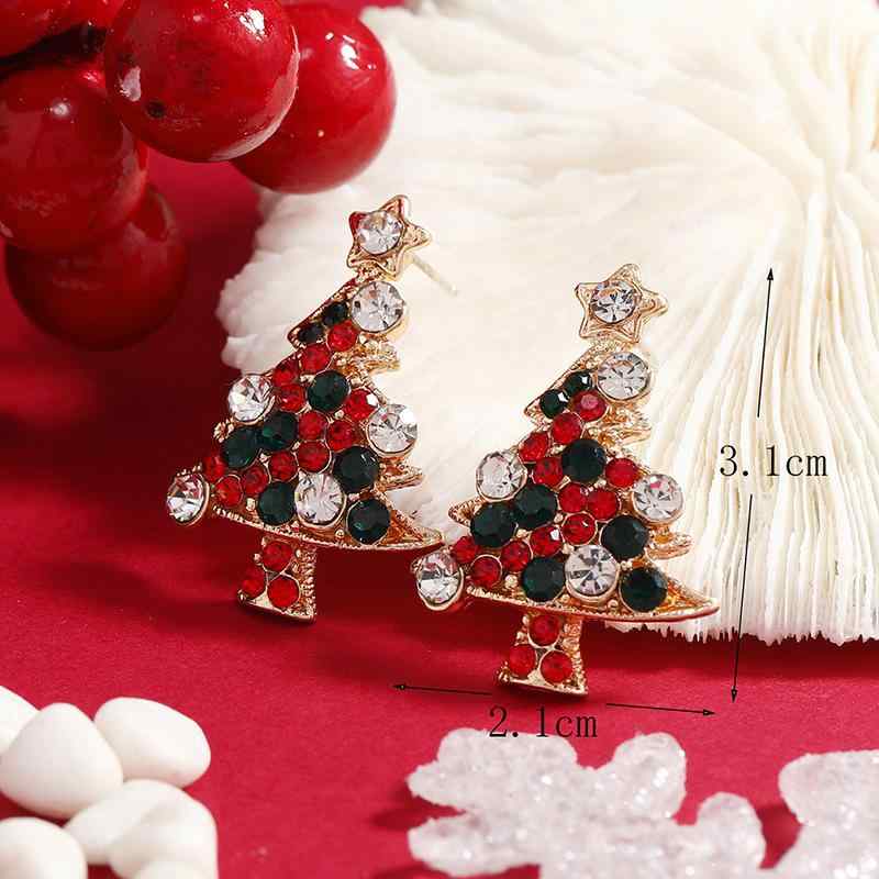 イヤリング ネックレス リング イヤーカフ セット クリスマスツリー 水晶 クリスタ...
