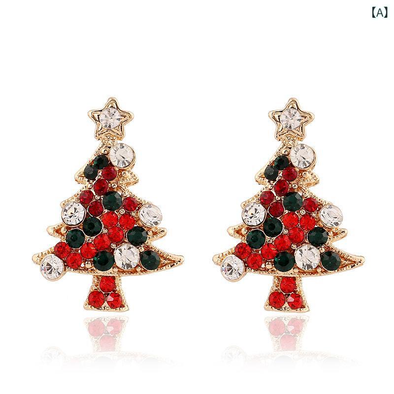 イヤリング ネックレス リング イヤーカフ セット クリスマスツリー 水晶 クリスタ...