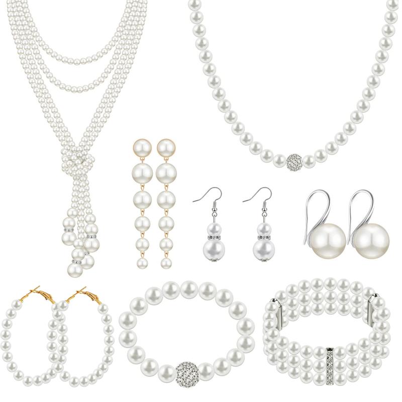 Yellow - ネックレス セット 女性用 OL ビジネス アクセサリー ファッション ジュエリー シンプル エレガント 真珠 デザイン 華やか 結婚式 フォーマル 普段使い ゴールド シルバー チェーン ペンダント イヤリング ブレスレット 洗練 モダン