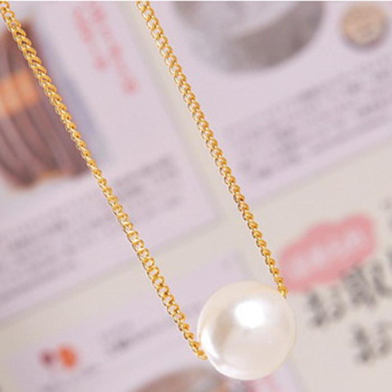 Rakuten - ネックレス 女性用 シンプル メタル アクセサリー かわいい 珍珠 チェーン 鎖骨チェーン 普段使い レイヤード シルバー ゴールド アクセ