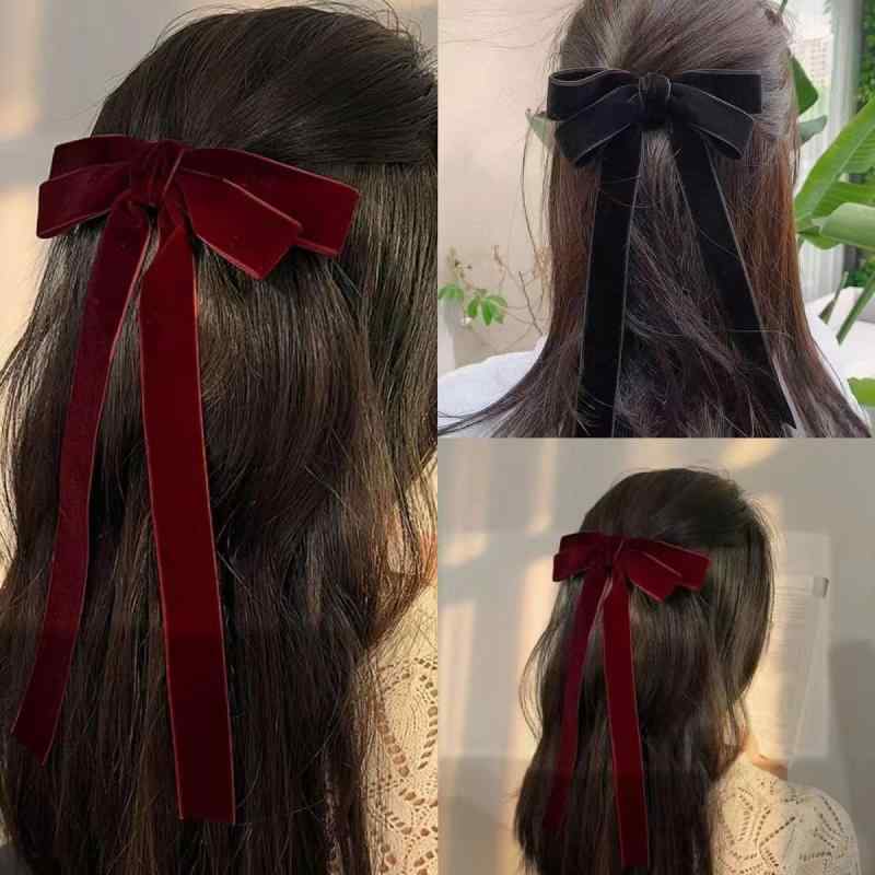 樂天商城 - ヘアクリップ 女性用 韓国 かわいい ヘアアクセサリー 蝶結び リボン ストラップ 後頭部 ヘアピン 汎用 高級感 ネットセレブ ヘア飾り ソフト フェミニン デザイン 日常使い 軽量 髪留め アクセント ヘアバンド