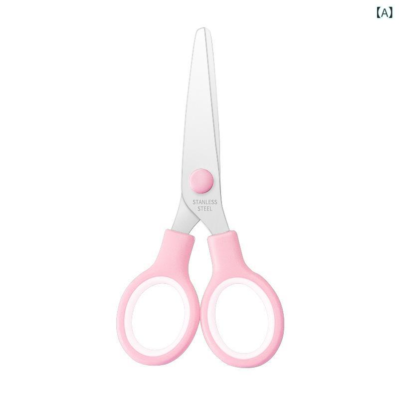 キッズ ステンレス 子供用 ハサミ 手芸 DIY 工作 切り抜き キッズ 安全 軽量 家庭用 手作業 道具 子供 室内 遊び キッチン 小型 ハサミ 日常 作業 ツール
