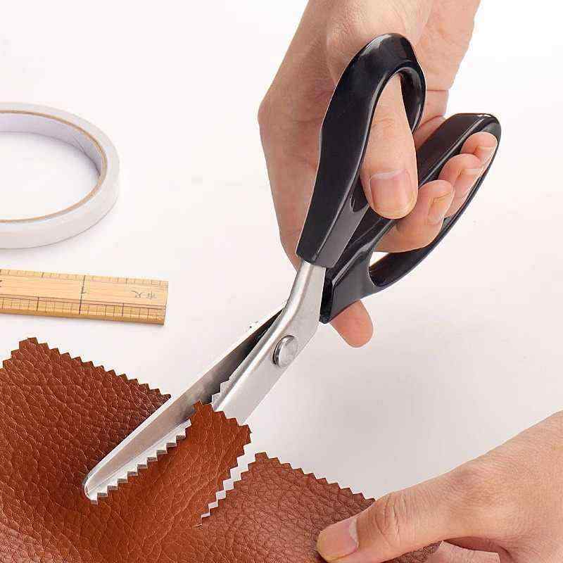 裁縫 布用 ギザギザ 刃 ハサミ 5mm 幅 生地 裁断 工具 DIY 服 縫製 鋸歯 型 金属製...