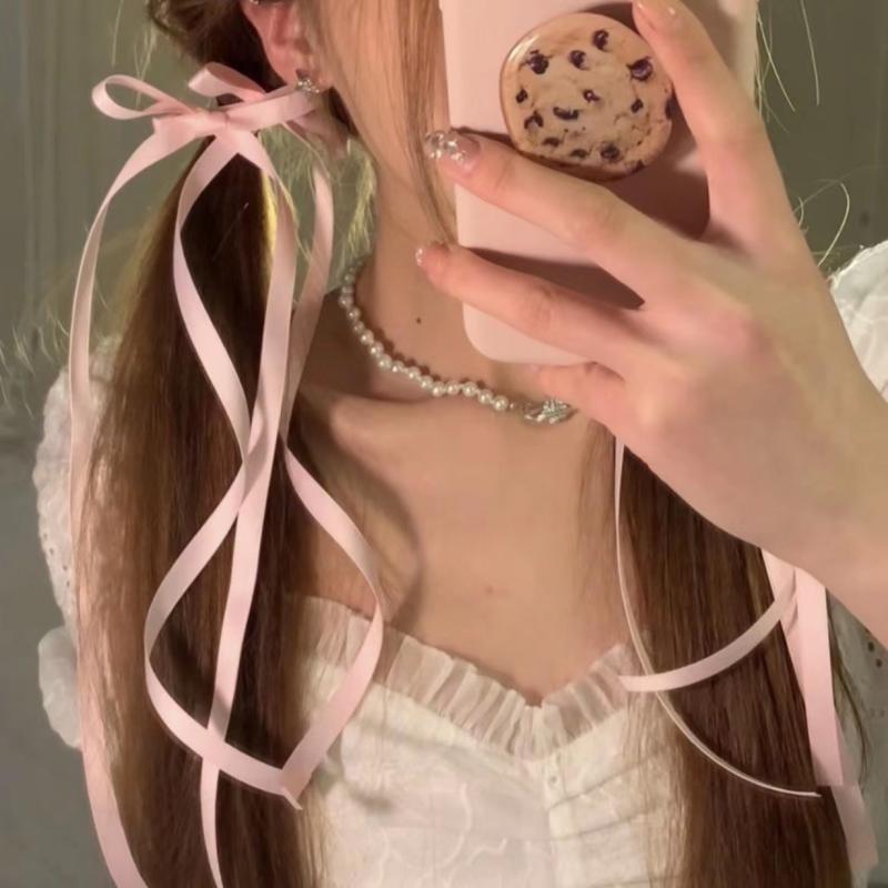 ヘアアクセサリー 少女 かわいい リボン 蝶結び ヘアクリップ 編み込み ヘアバンド ポニーテール 頭飾り 発飾り ツインテール サイドヘア 春夏 軽量 普段使い