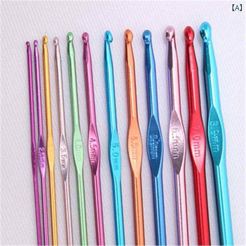 編み物 ツール セット カラフル シングルヘッド かぎ針 編み針 ステンレス 手芸 毛...