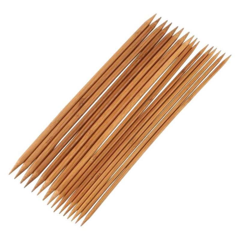 Needles - ニット 編み棒 セット DIY 手芸 工具 竹製 炭化加工 粗編み 棒針 直針 毛糸 編み物 キット 帽子 スカーフ セーター 手作り クラフト 初心者 向け 軽量 耐久性 木製 道具 収納 ケース 付き