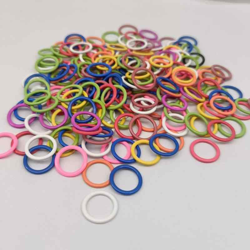 Needles - 編み物ツール 丸型 混色 記号 ボタン 金属 フック針 棒針 編み針 閉口 手芸用品 初心者向け 軽量 カラフル 手編み クラフト アクセサリー作り