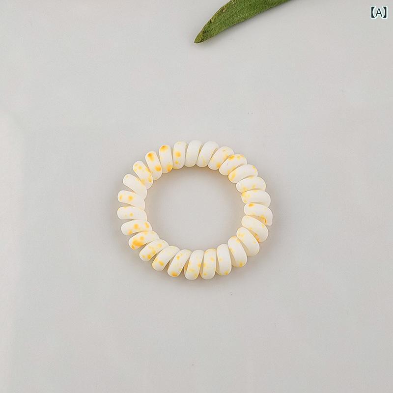 ヘアアクセサリー 韓国 カラフル 電話線 ヘアゴム バリエーション リッチ 無痕 高...