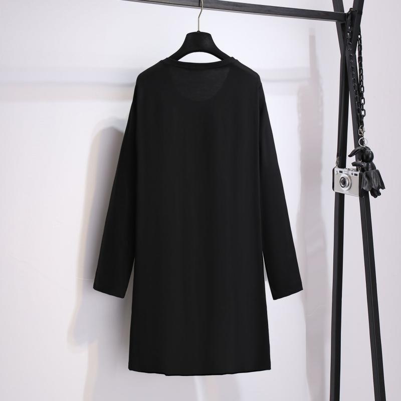レディース 秋冬 大きいサイズ Tシャツ トップス 長袖 中長丈 ファッション 腹部カバー ゆったりシルエット コットン混 ストレッチ 普段使い ブラック グレー ベージュ 吸湿速乾 通勤 カジュアル