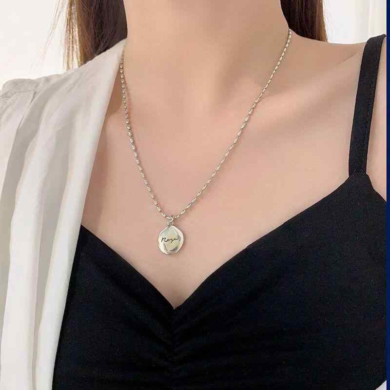 Demantoid - ネックレス 女性用 鎖骨チェーン 韓国スタイル S925純銀 インスピレーション 小物デザイン ファッション ベーシック 洗練 シンプル 軽量 日常使い シルバー アクセサリー ジュエリー スタイリッシュ モダン 細身 華奢 レイヤード コーディネート