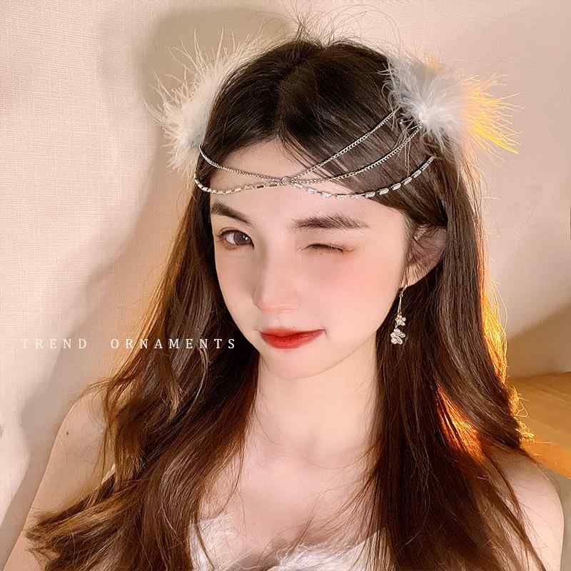 樂天商城 - ヘアアクセサリー かわいい 森ガール 仙女 白色 毛毛 蝶結び 発簪 ヘアピン サイドクリップ 少女向け 日系 古 ヘッドドレス 柔らか素材 軽量 日常使い フェミニンスタイル