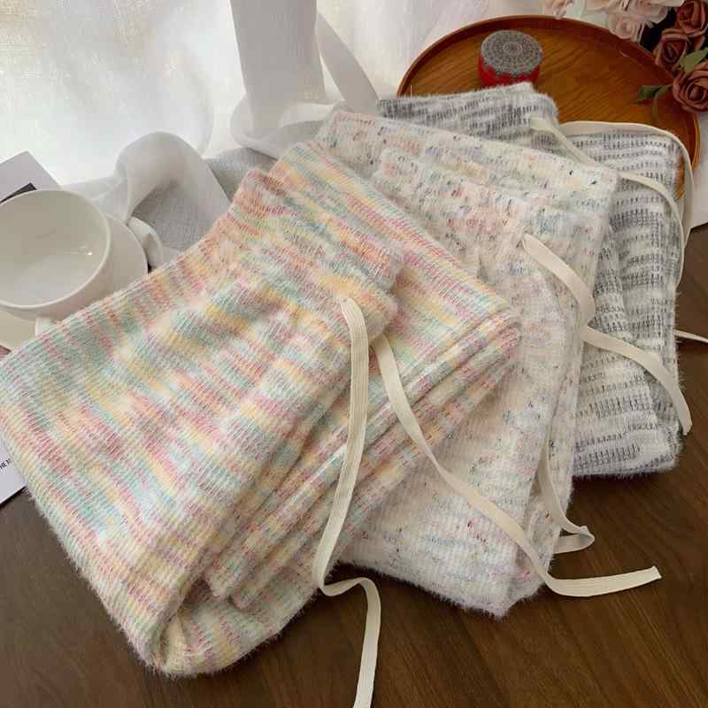 乐天商城 - ワイドパンツ 女性用 加厚 クリームベルベット 綿密 細かい毛足 暖か 保暖 秋冬 普段使い 部屋着 柔らか 軽量 伸縮性 ブラック グレー ベージュ