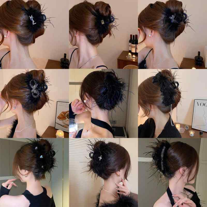ヘアアクセサリー 秋冬 女性用 ハート型 ラインストーン付き ヘアクリップ かわい...