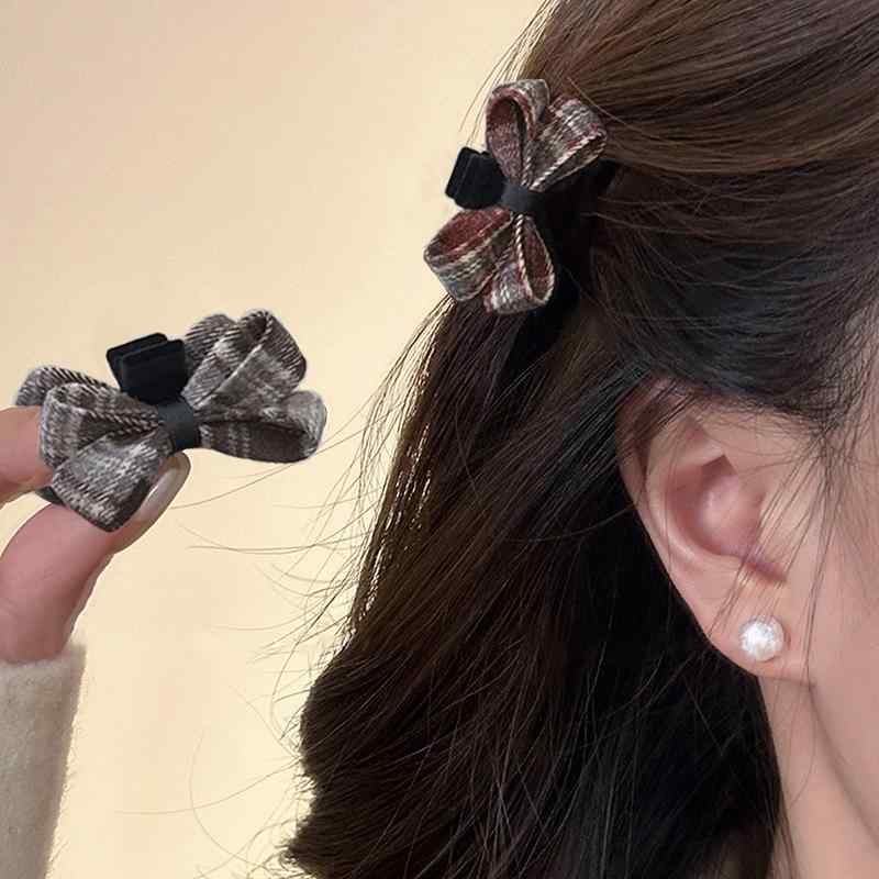 ヘアクリップ 女性用 秋冬 気品 蝶結び 抓り クランプ 高級感 小型 後頭部 高めポ...