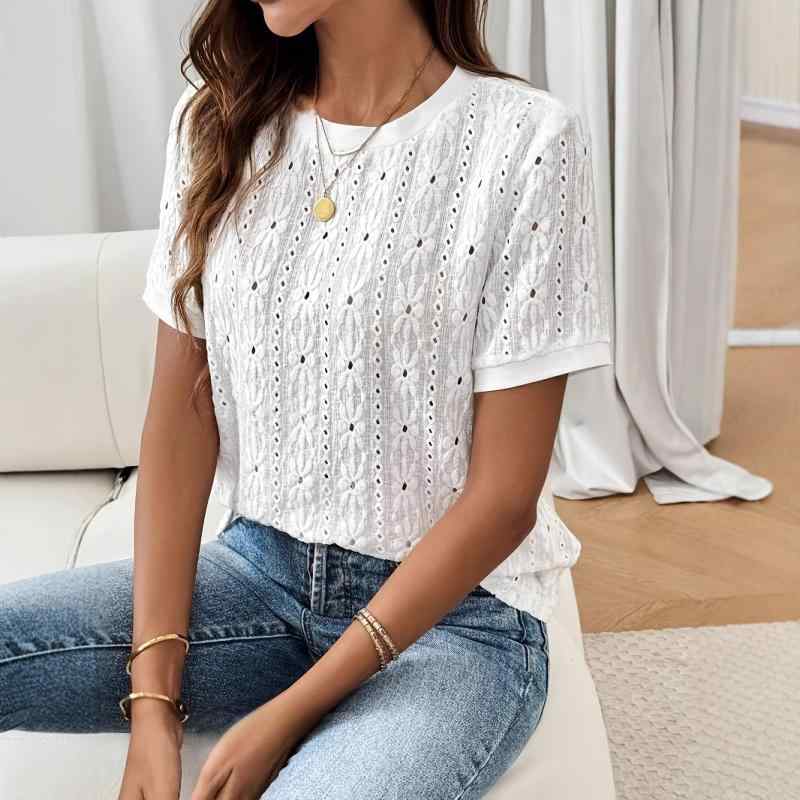レディース Tシャツ 春夏 針織 トップス 涤氨 弾力 提花 刺繍 通勤 普段使い 軽量 伸縮性 吸湿速乾 接触冷感 再生繊維 切り替え デザイン ビッグシルエット Vネック ブラック ピンク系 アイボリー 欧米スタイル カジュアル