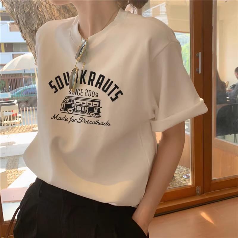 女性用 トップス 純棉 短袖 シャツ ファッション 百搭 シンプル 白色 厚手 インナー 春夏 秋 吸湿速乾 軽量 通勤 普段使い カジュアル