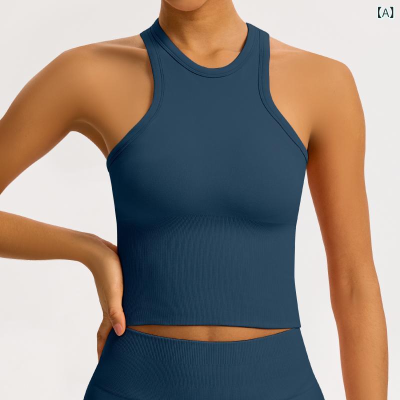 レディース ヨガ 背中開き タイト フィット タンクトップ 女性用 屋外 フィットネス トレーニング トップス ウェア 吸湿速乾 ストレッチ 素材 軽量 アクティブウェア スポーツブラ インナー