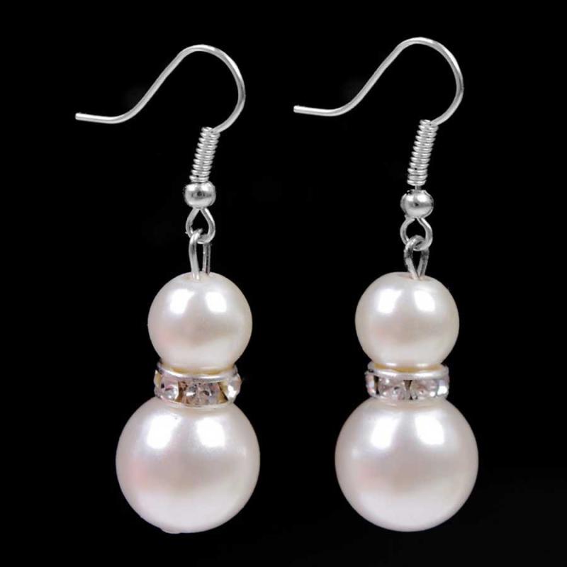 Rubellite - イヤリング ピアス 葫芦型 女性用 シンプル 偽パール かわいい 普段使い 軽量 アクセサリー シルバー加工 春夏 秋冬
