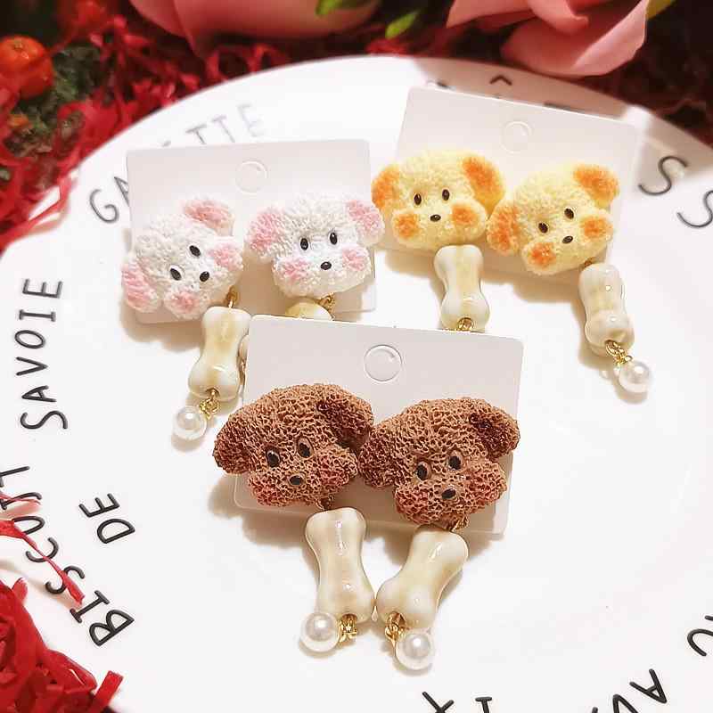 耳飾り 女性用 かわいい ユニーク 犬モチーフ クッキー型 ボーン型 925シルバー 少女 インスピレーション ファッション アクセサリー 軽量 普段使い シルバーアクセント トレンド デザイン