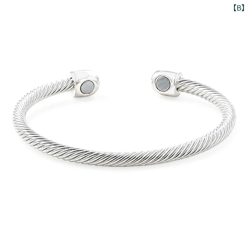 リバーパディの手首アクセサリー 手首ブレスレット カップル用 磁石開閉 金属製 調整可能 スタイル 螺紋 手飾り 装飾品｜アングル3